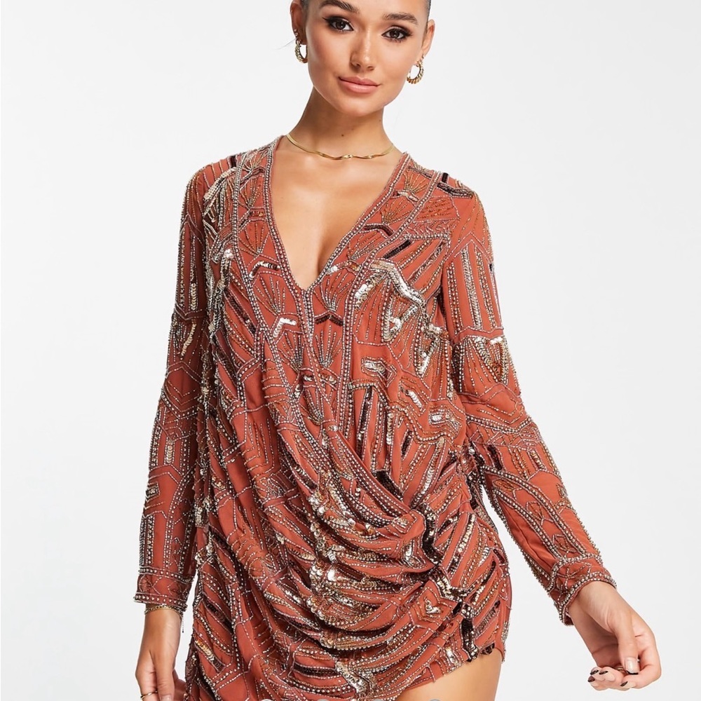 ASOS Design embellished shift mini dress
